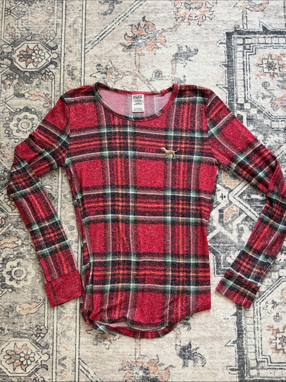 PINK Victoria's Secret Red Plaid Sleep-shirt